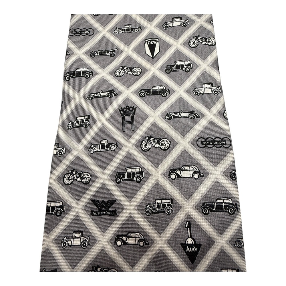 Audi‎ Logo Silk Tie Antique Cars Motorcycles, Silk Men's Gift Novelty - Picture 8 of 11